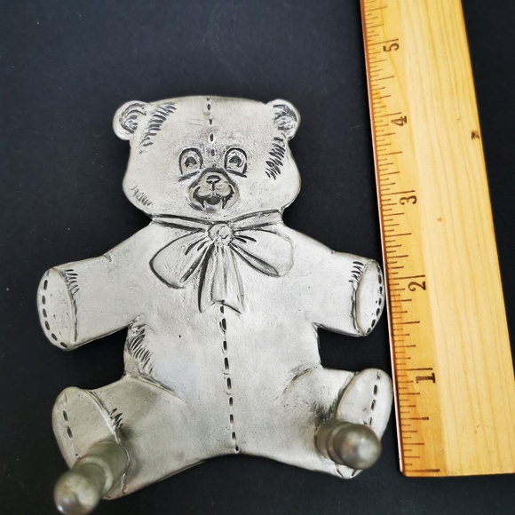 Vintage Seagull Pewter Teddy Bear Wall Hook - Picture 12 of 14